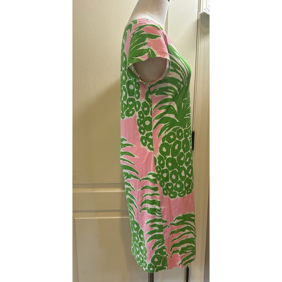 Lilly Pulitzer Loren Pink Pout Flamenco Pineapple Dress Size Medium Women - Picture 2 of 8